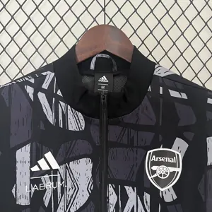 24-25 Arsenal Grey&black Windbreaker Jacket Football AAAAJersey Yupoo 3