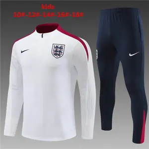 2024 England Kids Player Long Sleeve Training Suit Football Shirts