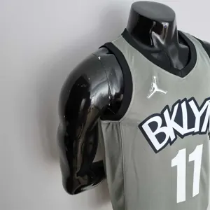 75th Anniversary Irving #11 Brooklyn Nets City Edition Gray NBA Jersey 6