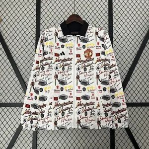 23-24 Manchester United Reversible Windbreaker Black&White Double-Sides Jacket Best Jerseys Yup 7