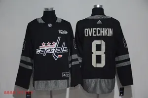 Washington Capitals 100 anniversary ice hockey jersey M-3XL 华盛顿首都队100周年纪念版冰球服 1