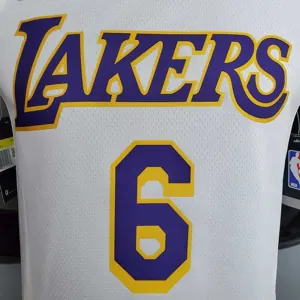 James #6 Lakers Round neck white 1