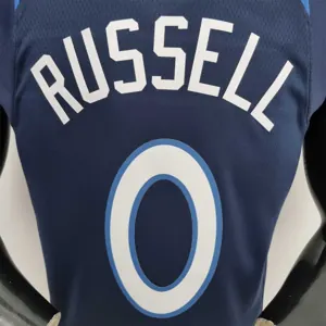 75th Anniversary Minnesota Timberwolves Russell #0 Royal Blue NBA Jersey 5