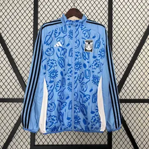 2024 Tigres UANL Beige&Blue Trench Coat Reversible Windbreaker Double-Sides Jacket 5