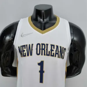 75th Anniversary New Orleans Pelicans Williamson#1 White NBA Jersey 2