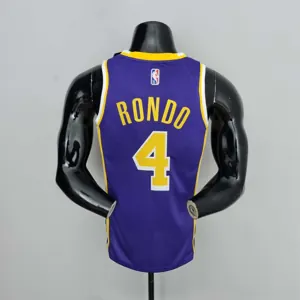 75th Anniversary Rondo #4 Los Angeles Lakers Jordan Purple NBA Jersey 7