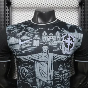 2026 Brazil Cristo Redentor Special Edition Football Player Version Black T-Shirt AAAAJersey Yupoo 7 2