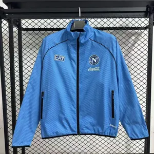 25-26 Naples Pad Printed Blue Waterproof Windbreaker Jackets AAAAJersey Yupoo