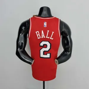 75th Anniversary 2022 Season Chicago Bulls BALL #2 City Edition Red NBA Jersey 3