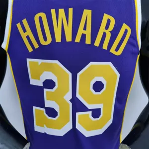 75th Anniversary Howard #39 Los Angeles Lakers Jordan Purple NBA Jersey 4