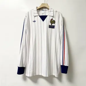 80-82 France Away Retro Kit Long Sleeve Shirt Jersey Supplier Yupoo
