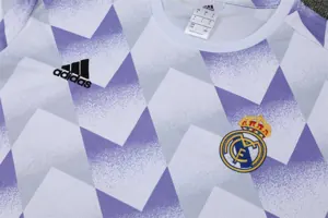 22-23 Real Madrid training suit short sleeve kit white and blue colorblock 10