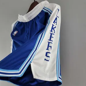 Los Angeles Lakers retro NBA Shorts Blue White Trim 8