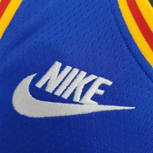 75th Anniversary Green#23 Warriors Vintage Blue NBA Jersey 5