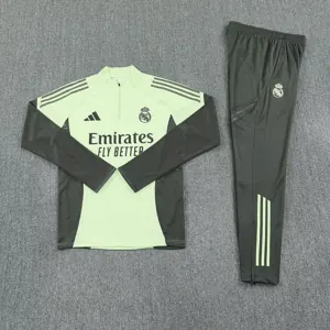 25-26 Real Madrid Light Green Training Kits Long Football Tracksuits 1