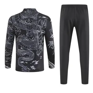 23-24 Real Madrid Long Sleeve Dragon Special Edition Black Training Suits Soccer Jerseys Yupoo 2