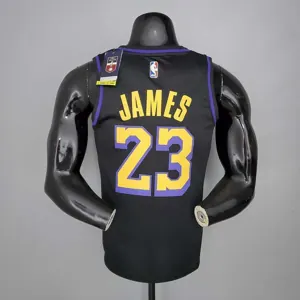 2021 James#23 Los Angeles Lakers Black Latin Black 2