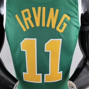 Boston Celtics IRVING#11 Green Gold NBA Jersey 1