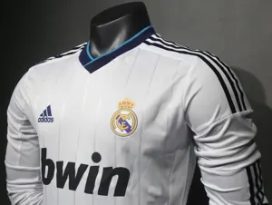 12-13 Real Madrid Home Retro Kit Vintage Player Version Long Sleeve Shirt AAAAJersey Dropship Y 2