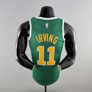 Boston Celtics IRVING#11 Green Gold NBA Jersey 3