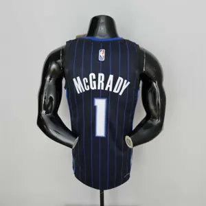 75th Anniversary McGrady #1 Orlando Magic Black NBA Jersey 9