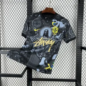 2024 Brazil Christ x Stussy Special Edition Kit Soccer T-Shirts AAAAJersey Dropship Yupoo