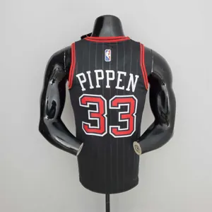 75th Anniversary Pippen#33 Bulls Flyers Black NBA Jersey 1
