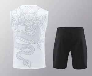24-25 Real Madrid Dragon White Training Vest Kits(Top+Shorts) Football Replicas Yupoo 2