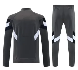 25-26 Real Madrid Deep Grey Tracksuit Long Jacket Suits 2