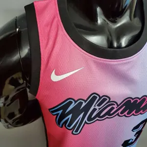 New Miami Heat WADE #3 City Edition Pink Blue Gradient Color 7