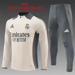 24-25 Real Madrid Kids Long Sleeve Training Suit Football Shirts