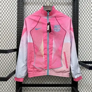 25-26 Barcelona Pink&Blue Windbreaker Double-Sided Jackets AAAAJersey Dropship Yupoo 3