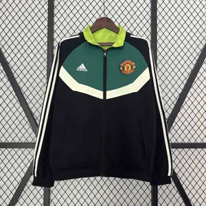 2024 Manchester United Trench Coat Reversible Windbreaker Double-Sides Jacket 7