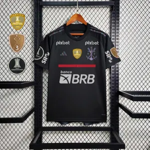 23-24 All sponsor+patch Flamengo Black Soccer Jerseys 10