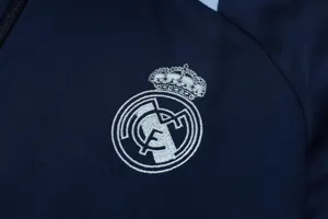 24-25 Real Madrid Navy&Yellow Football Tracksuit Long Jacket Suits 3