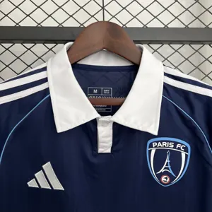 25-26 Paris FC Home Kit Polo Shirt Maillotfoot Apparels ete AAAAJersey Wholesale Yupoo 1