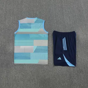 25-26 Real Madrid Training Kits Light Blue Football Vest Suits 2