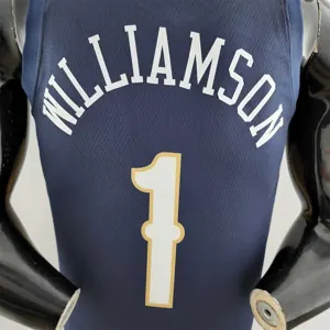 75th Anniversary New Orleans Pelicans Williams #1 Navy Blue NBA Jersey 8