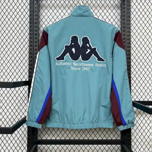 25-26 Barcelona x Kappa OG Style Green Windbreaker Jacket AAAAJersey Supplier Yupoo 2
