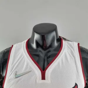 75th Anniversary Miami Heat JAMES #6 White NBA Jersey 3