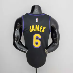 2021 JAMES#6 Los Angeles Lakers Black Latin Black NBA Jersey 6