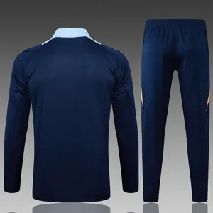 24-25 Real Madrid Navy&Yellow Football Tracksuit Long Jacket Suits 1
