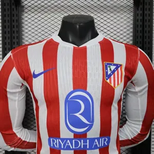 25-26 Atletico Madrid Home Kit Long Sleeve Player Version Shirt AAAAJersey Dropship Yupoo 3