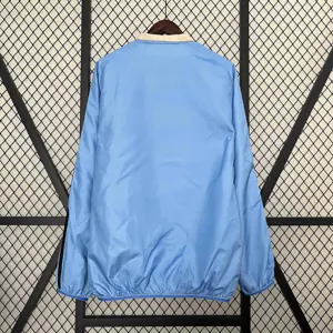 2024 Real Madrid Blue&Beige Trench Coat Reversible Windbreaker Jacket Soccer AAAAJersey Yupoo 1