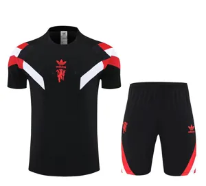 25-26 Manchester United Training Kits Black Football Tracksuits