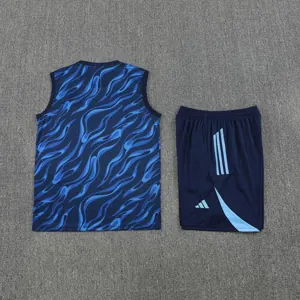 25-26 Real Madrid Training Kits Blue Football Vest Suits 3