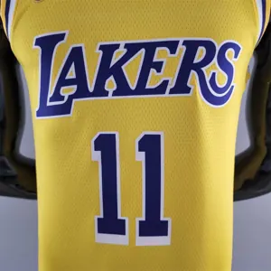 75th Anniversary IRVING #11 Los Angeles Lakers Yellow NBA Jersey 3