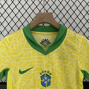 2024 Brazil Home Kid Kits Children Sets Soccer Jersey Yupoo 2