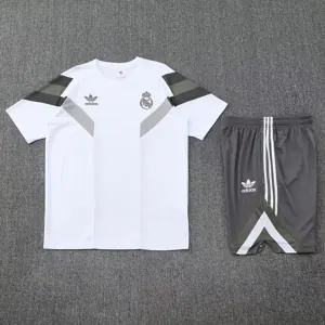 25-26 Real Madrid Original White Training Kits Football Tracksuits 1