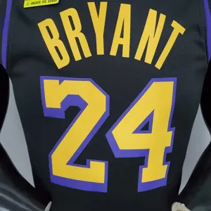2021 Bryant#24 Los Angeles Lakers Black Latin Black 1